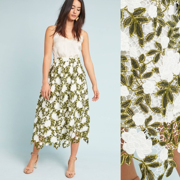 Anthropologie Dresses & Skirts - HTF NWT ANTHROPOLOGIE Eva Franco Fern Lace Skirt
